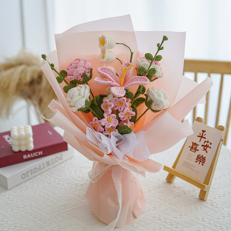 Décoration de bouquet de fleurs au crochet