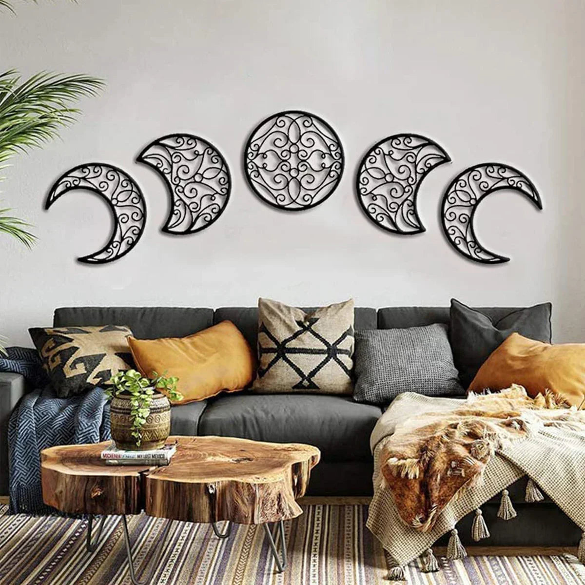 Black Moon Phase Wall Hanging