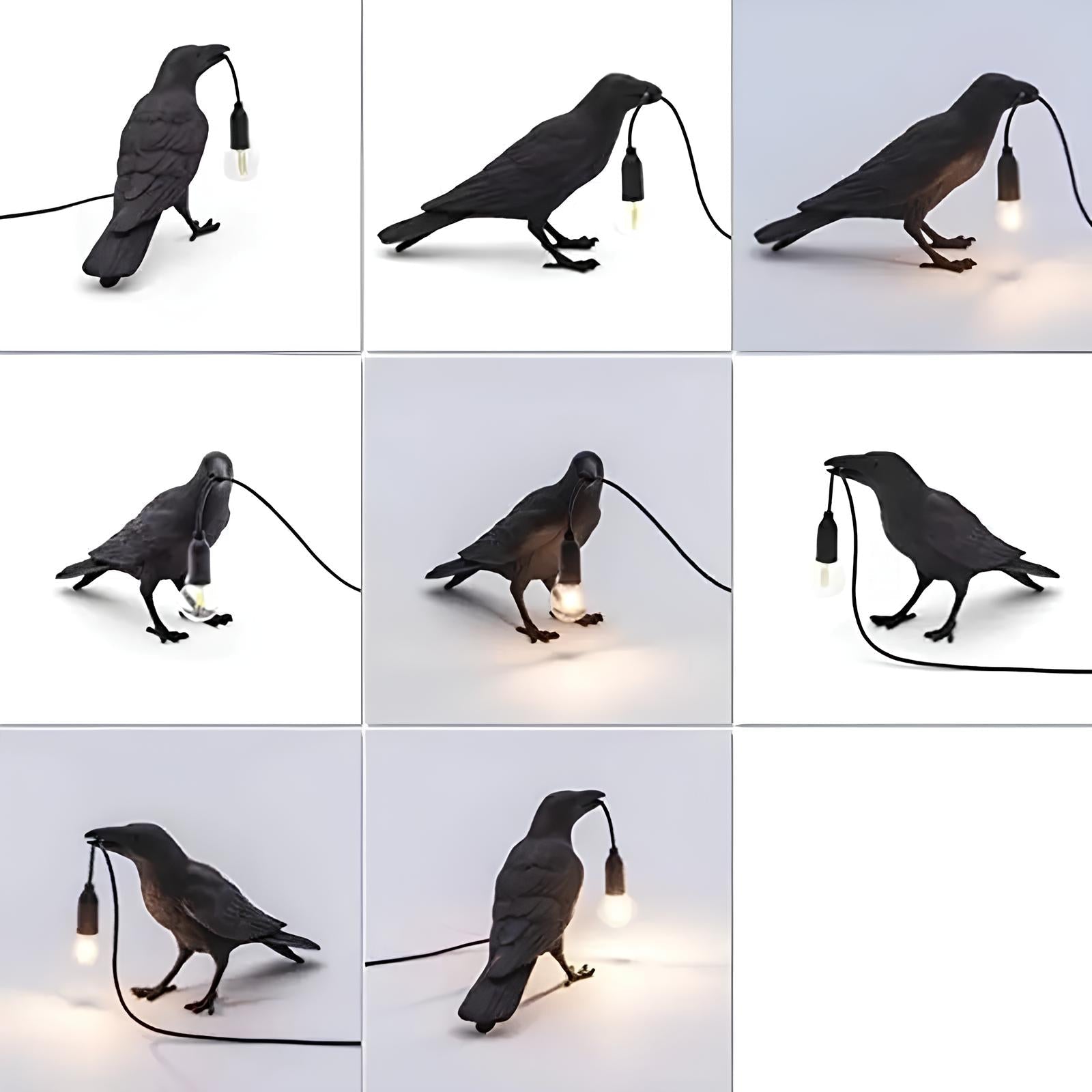 Gothic Raven Lamp Vintage Resin Bird Lamp