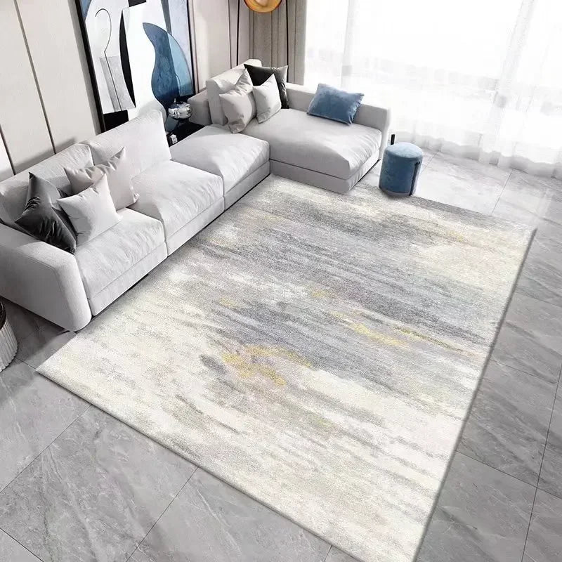 Alfombra de Salpicadura de Tinta de Elegancia Nórdica – Alfombra Abstracta Moderna para Sala de Estar y Dormitorio