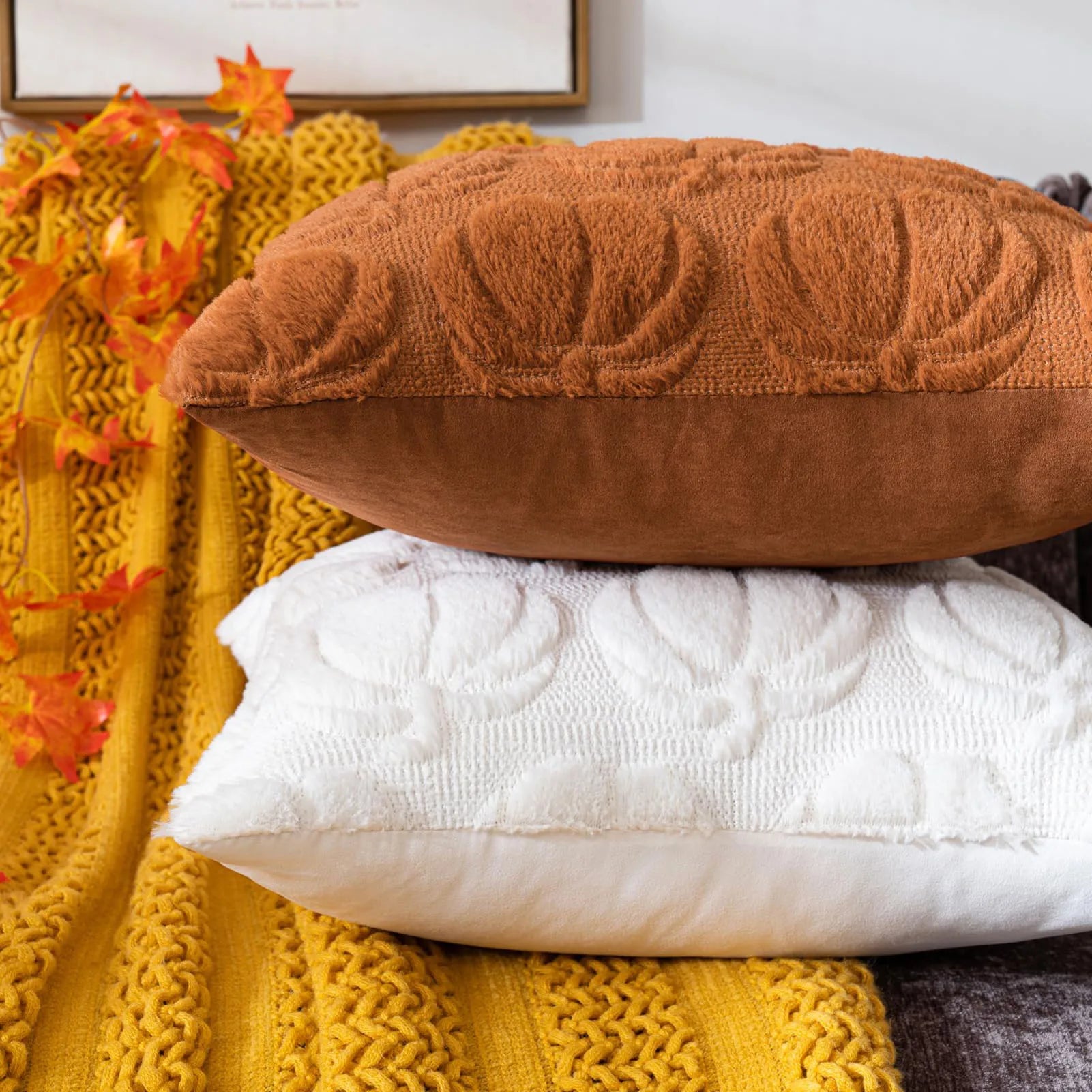 Housse de coussin citrouille d'automne