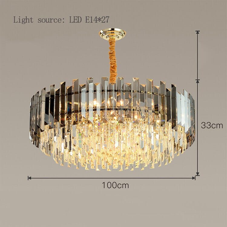 Lampă cu cristal auriu rotund LED