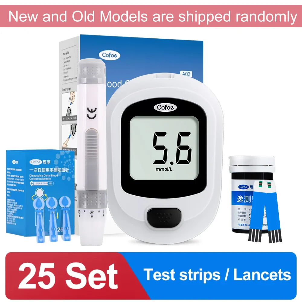 Blood Glucose Meter Kit – Diabetes Glucometer with Test Strips and Lancets