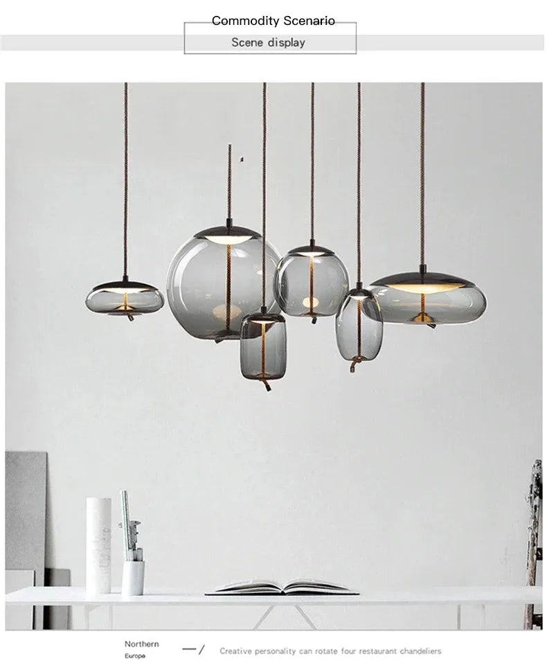 Art Glass Design Suspension Pendant Light