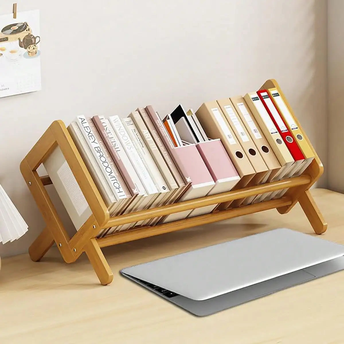 Compact Bamboo Desktop Storage Shelf