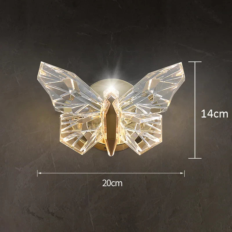 Crystal Butterfly Wall Lamp