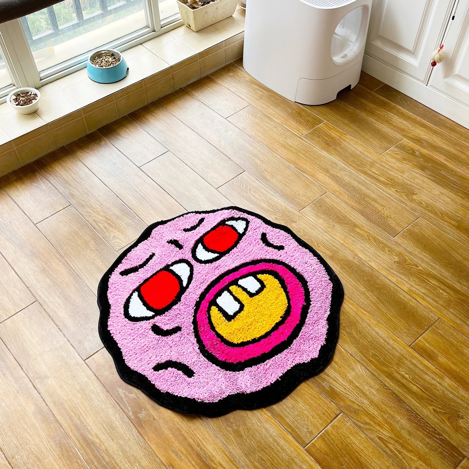 Cherry Bomb Pink Cartoon Rug