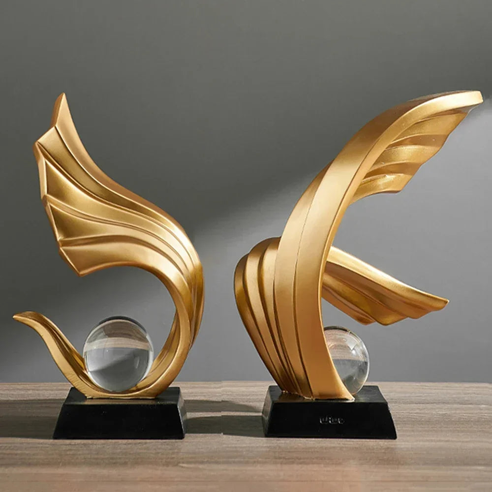 Luxury Golden Abstract Sculpture