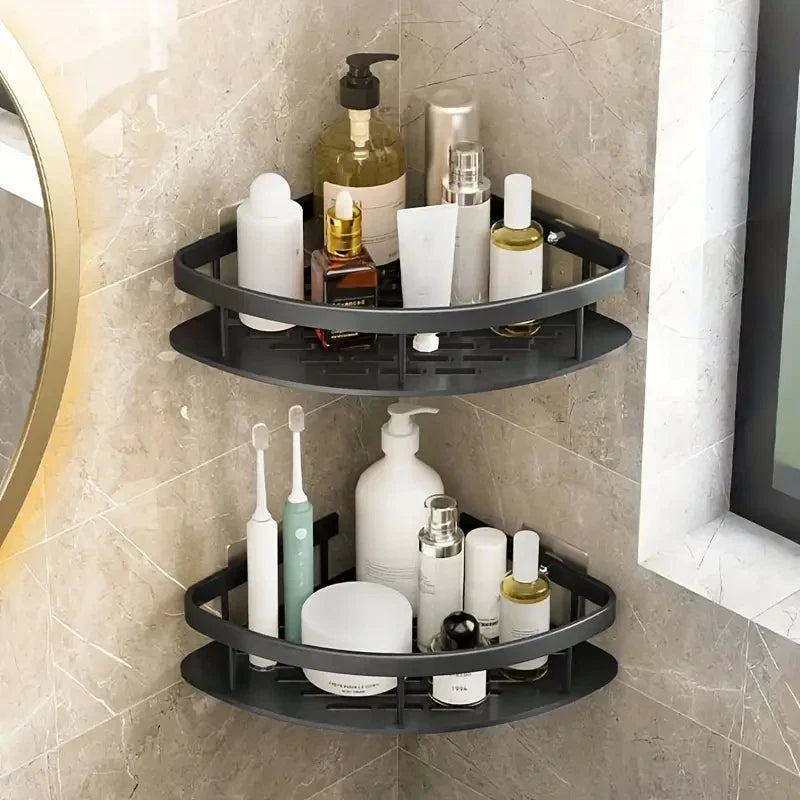 Estante de Aluminio para Baño y Cocina que Ahorra Espacio – Organizador Elegante, Sin Taladros