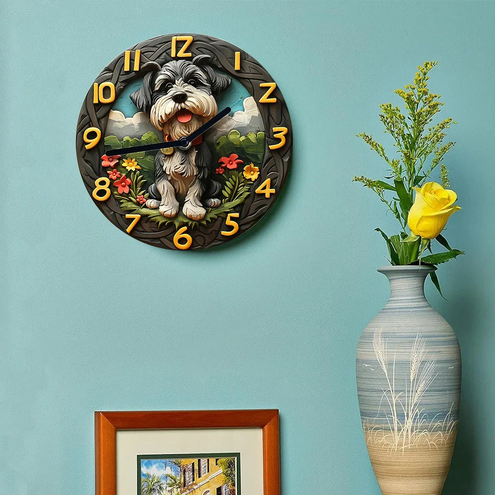 Chic Silent Schnauzer Wall Clock