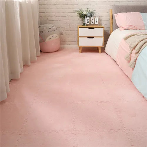 Winnie 60 piezas Alfombrilla de Juego Suave de Peluche para Bebés – Baldosas de Suelo de Espuma EVA Interconectables para Niños