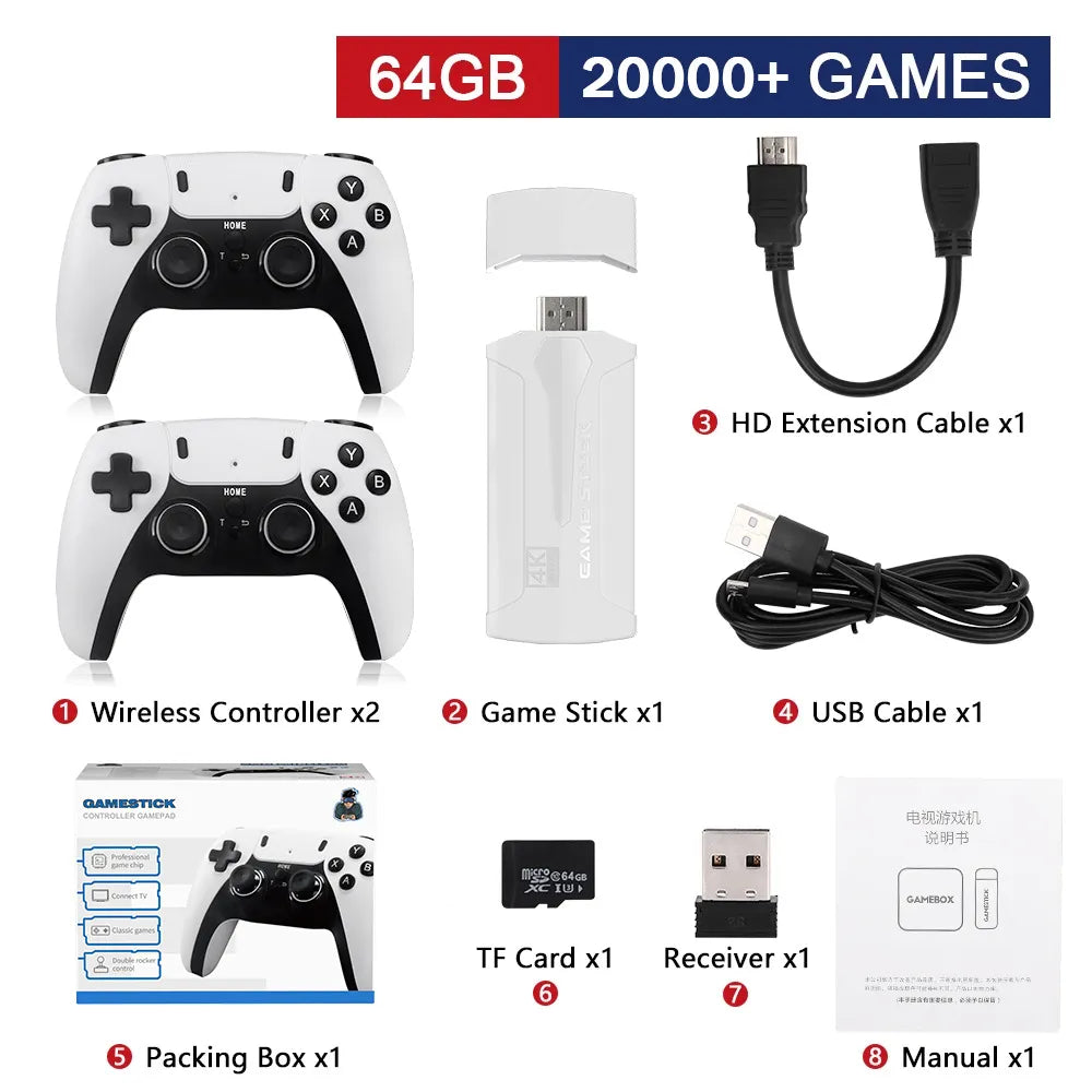 Game Stick™ 4k PRO + 2 controladores PS5