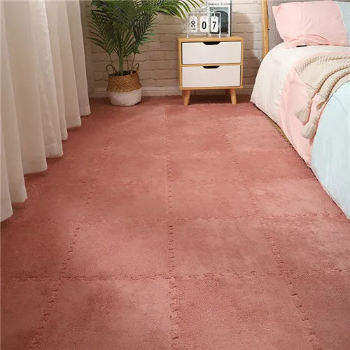 Winnie 60 piezas Alfombrilla de Juego Suave de Peluche para Bebés – Baldosas de Suelo de Espuma EVA Interconectables para Niños