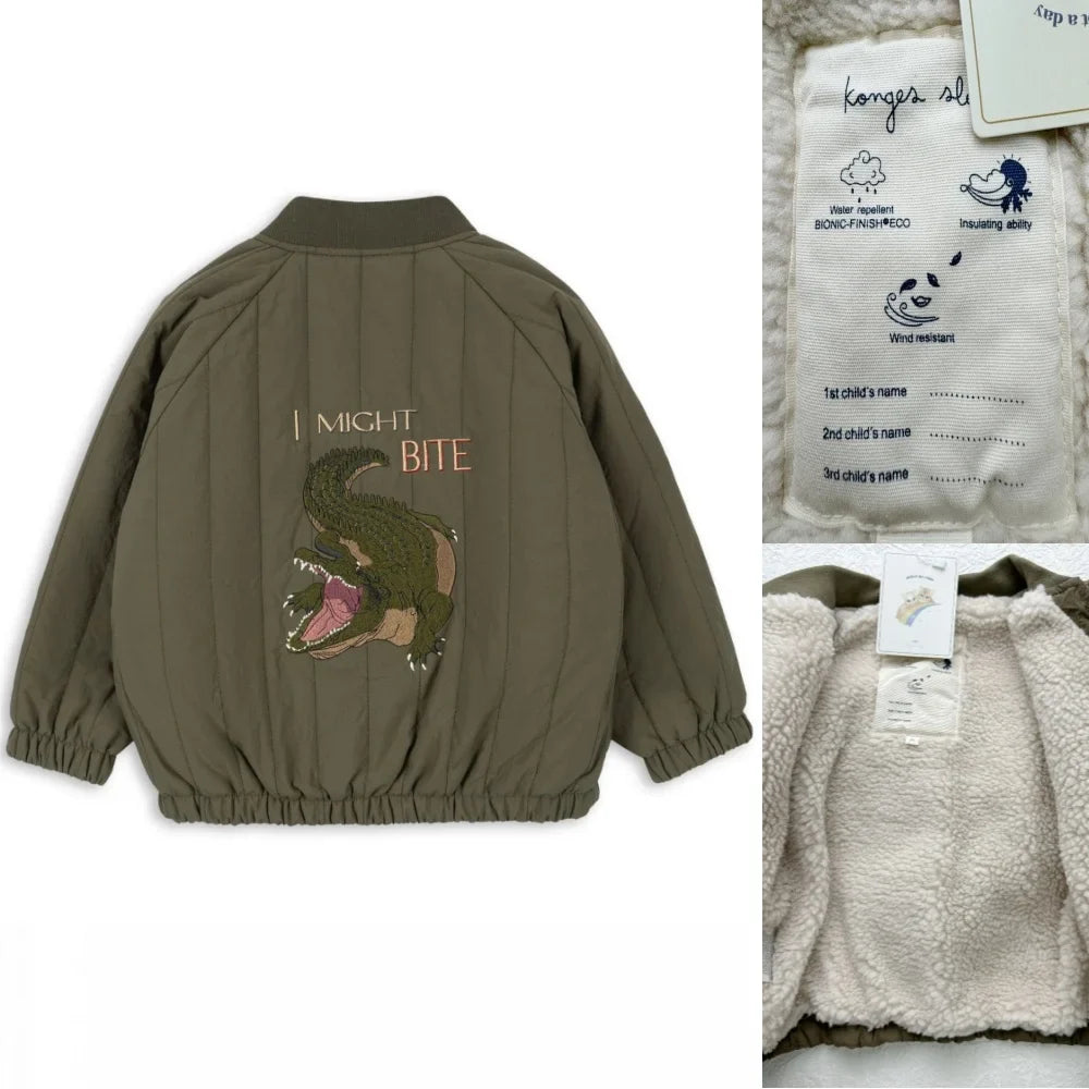 Chaqueta acogedora de lana de cordero para niños: prendas de abrigo de invierno unisex para niños pequeños y niños