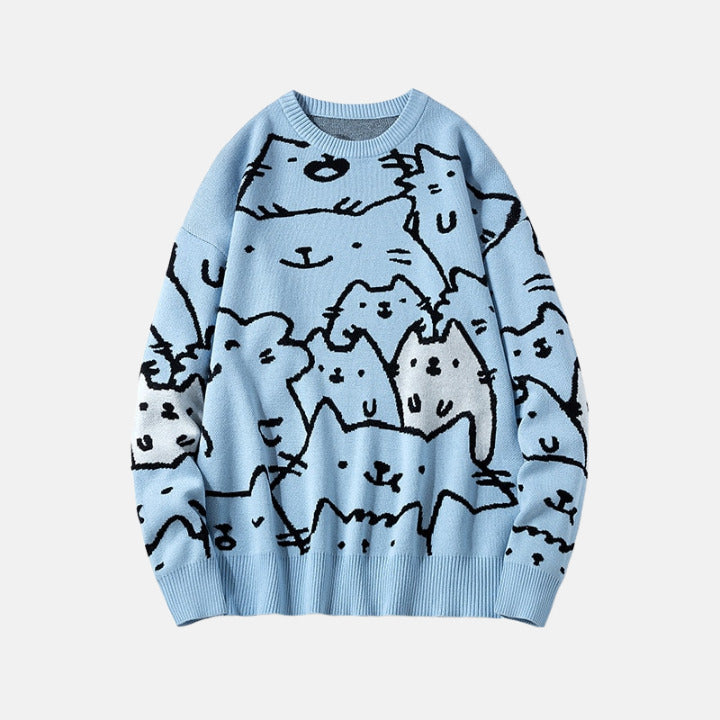 Retro Kitty Cat Sweater