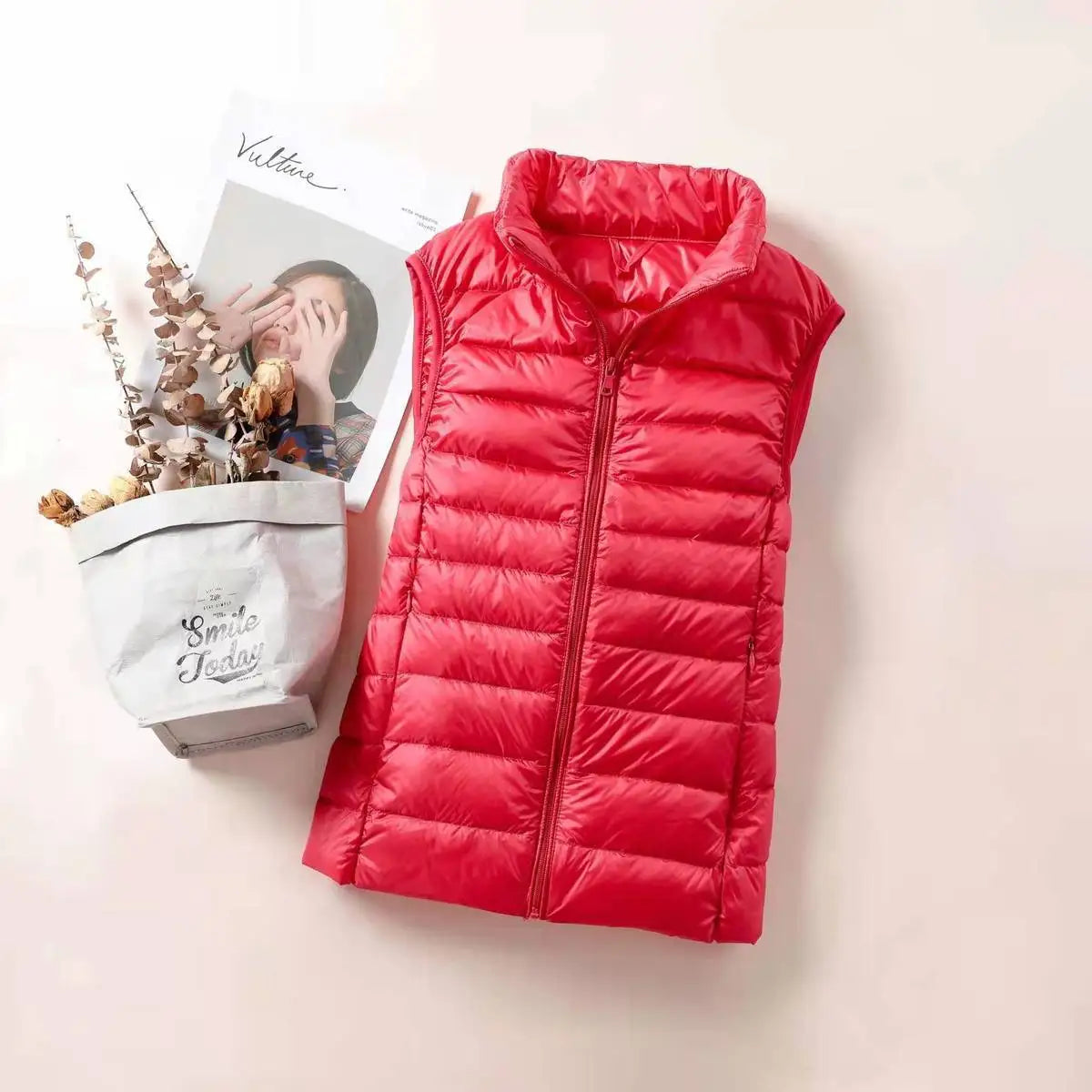 Claire: Women's Down Vest - Slim Sleeveless Jacket, Portable Windproof Waistcoat