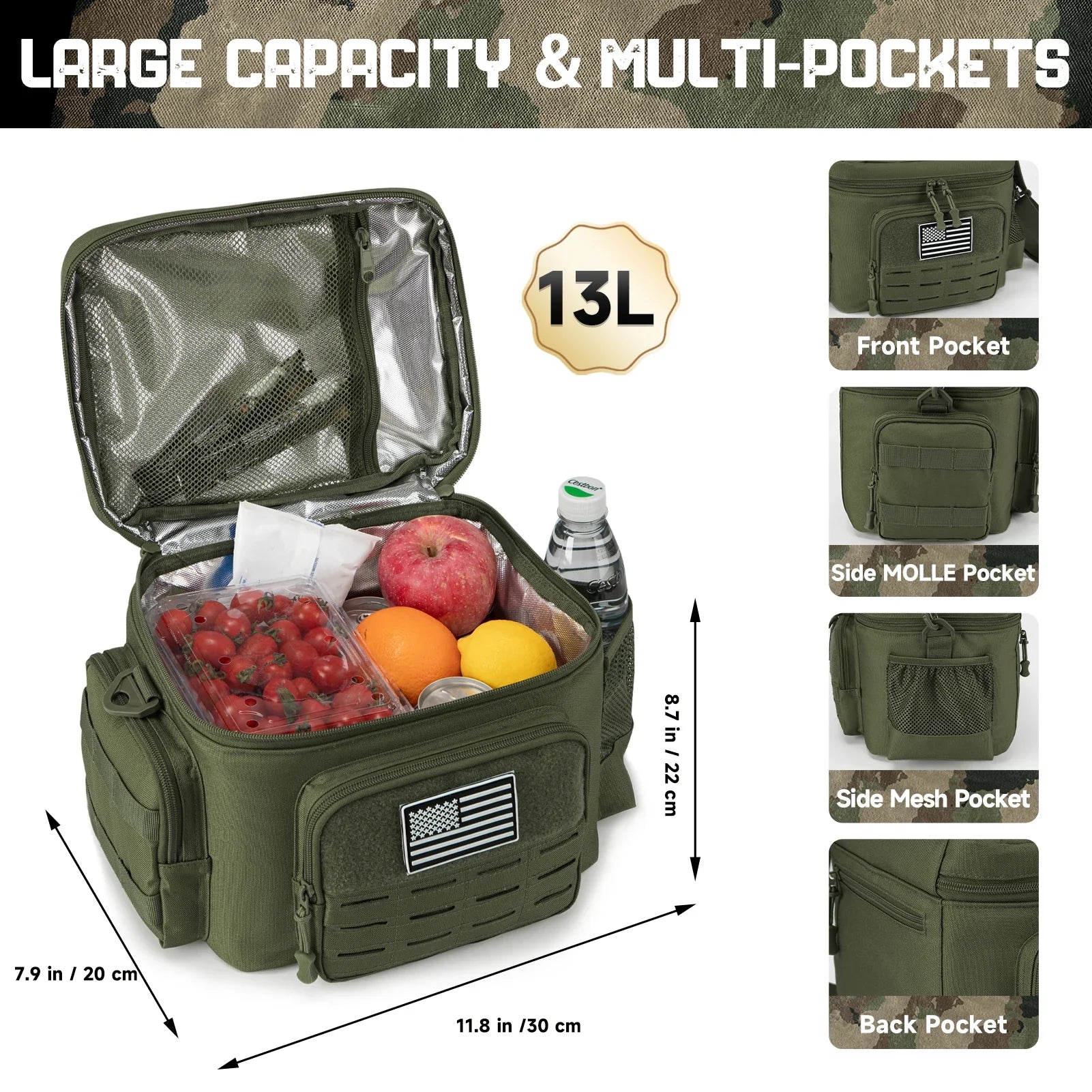 Tactische lunchbox voor heren - Heavy-duty lekvrije koeltas voor werk- en buitenavonturen