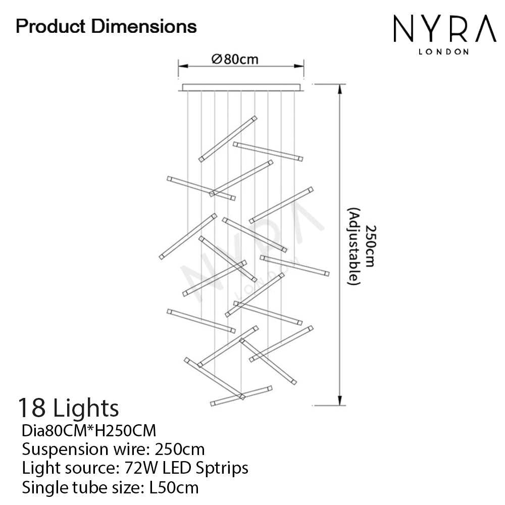 Lampadario a tubo nano