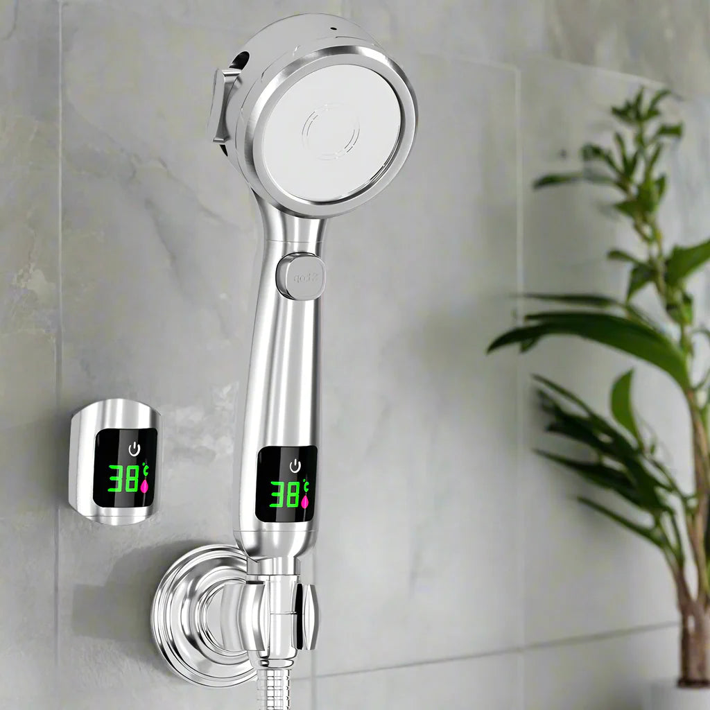 LuxSara High-Pressure LED Shower Head – Adjustable & Water-Saving