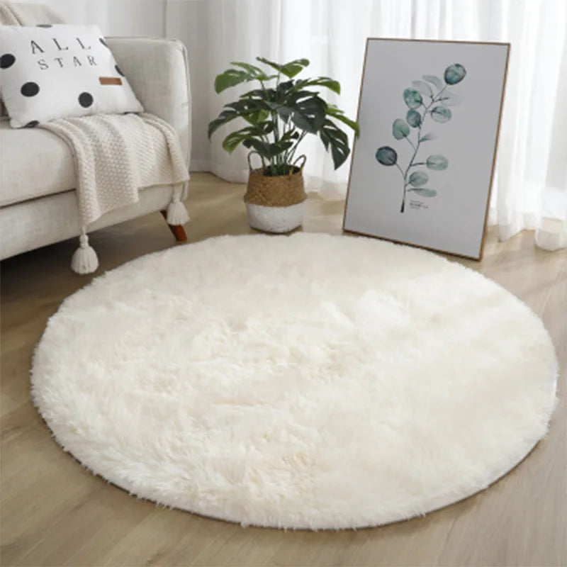 Tapis Rond Doux en Peluche par Sara - Tapis Confortable pour Salon et Chambre