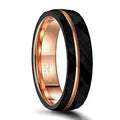 Black Tungsten Ring with Pink Slit