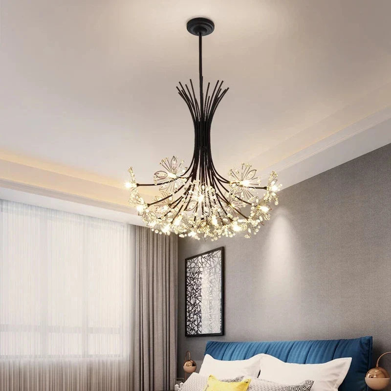 Chandelier en cristal floral cosmique