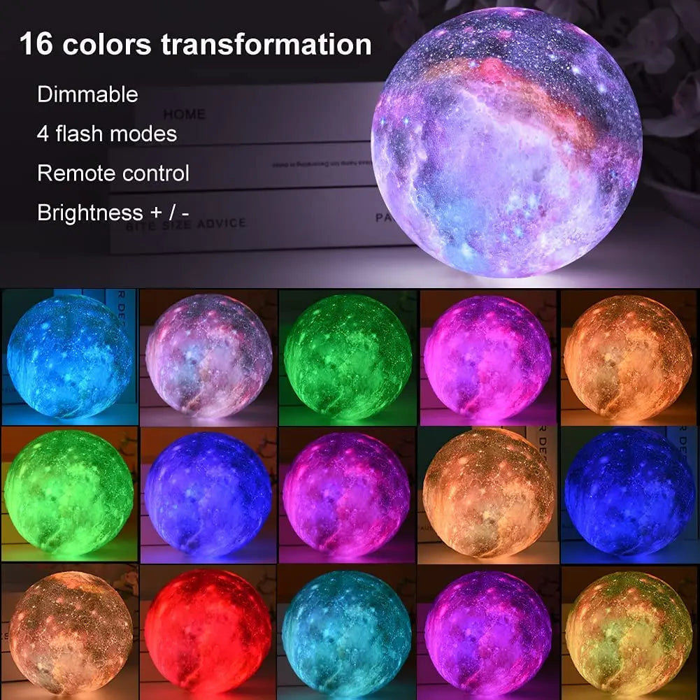 3D LED Moon Table Lamp, Night Lamp, Galaxy Lamp