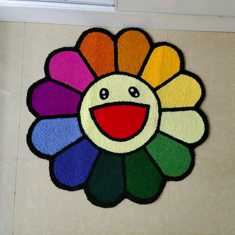 Alfombra de Flores de Winnie Cartoon – Suave y Antideslizante para la Sala de Juegos y la Sala de Estar de los Niños