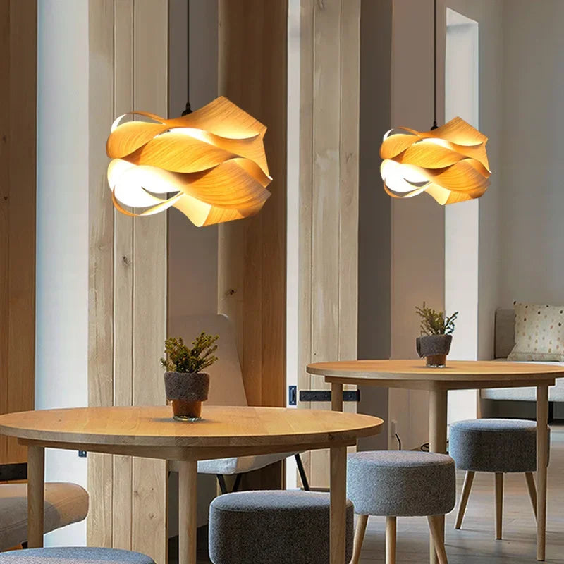 Southeast Asian Wood Pendant Lights