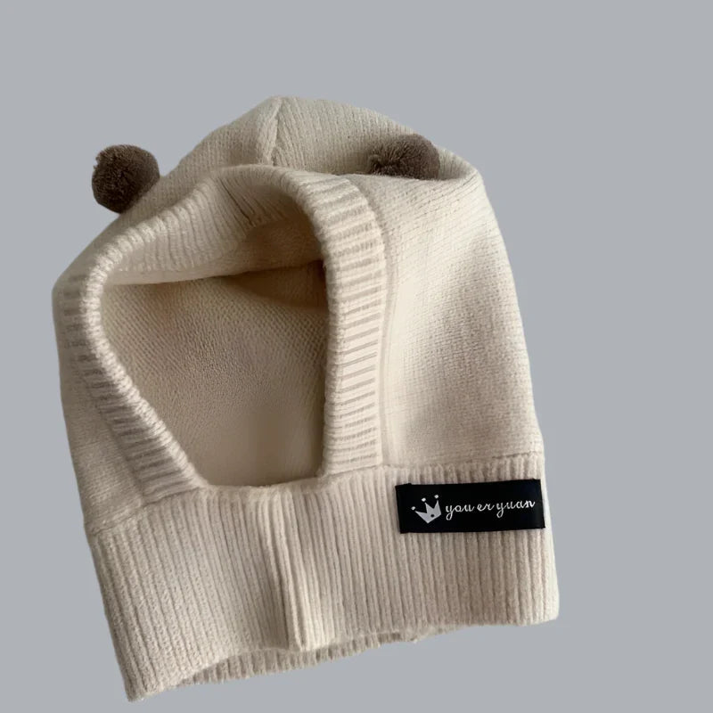 Cappello sciarpa per bambini lavorato a maglia Cuddly Cole - Accogliente protezione per le orecchie dei bambini