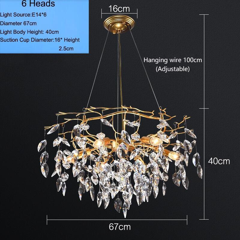 Chandelier en cristal moderne Glamour doré