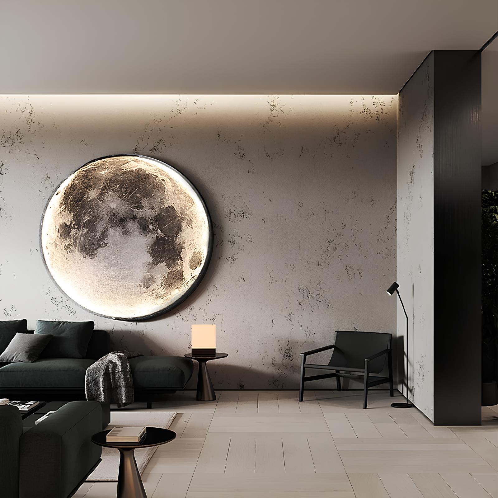 Wall Ceiling Mount LED Round Moon Lamp, Bedroom, Children, Living Room