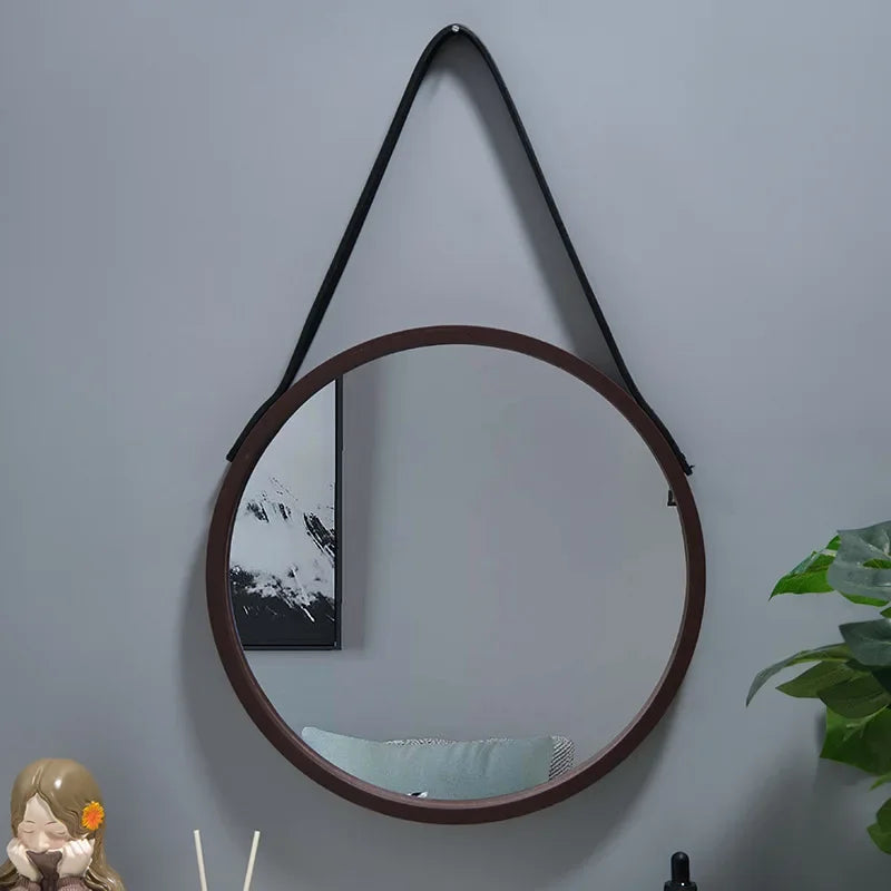 Zrcadlo na zeď Sarah Round Wooden – Elegantní zrcadlo na líčení a úpravu