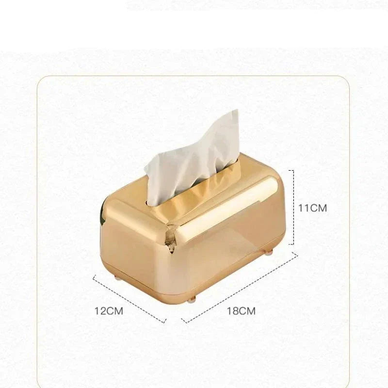 Amandi Luxury Gold & Silver Tissue Holder – Organizador Elegante e Durável para Espaços Contemporâneos