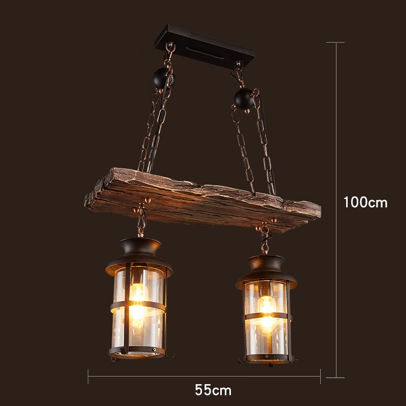 Antique Industrial Retro Wood LED Ceiling