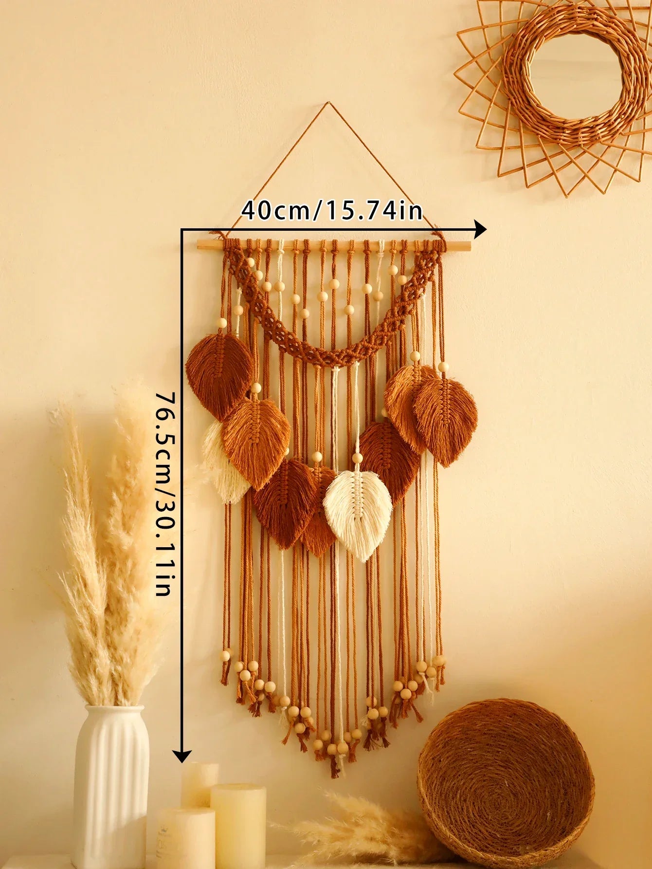 Multicolor Leaves Hand Woven Wall Hanging