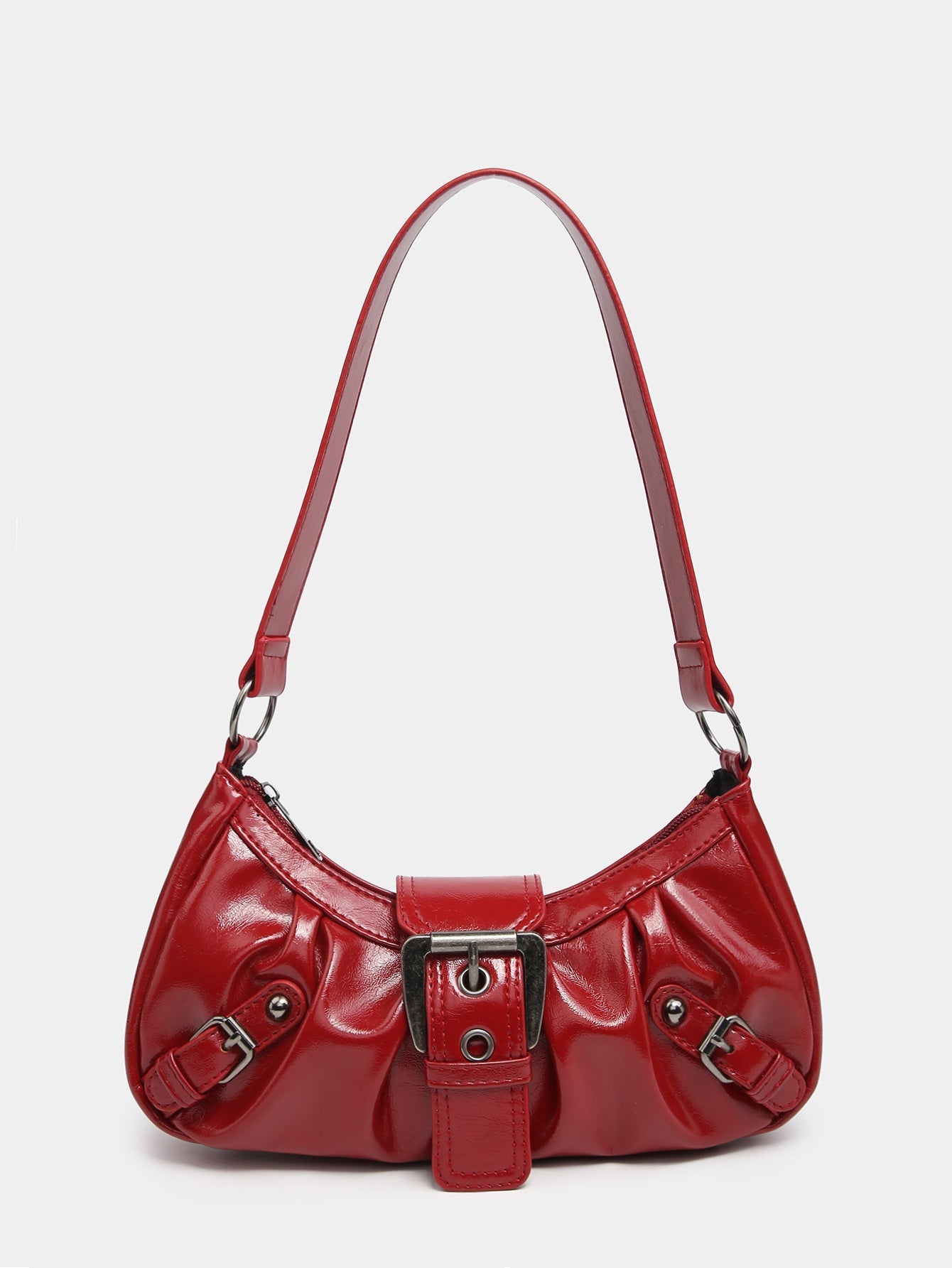 Cora Versleten Faux-Leren Buckle Hobo Tas