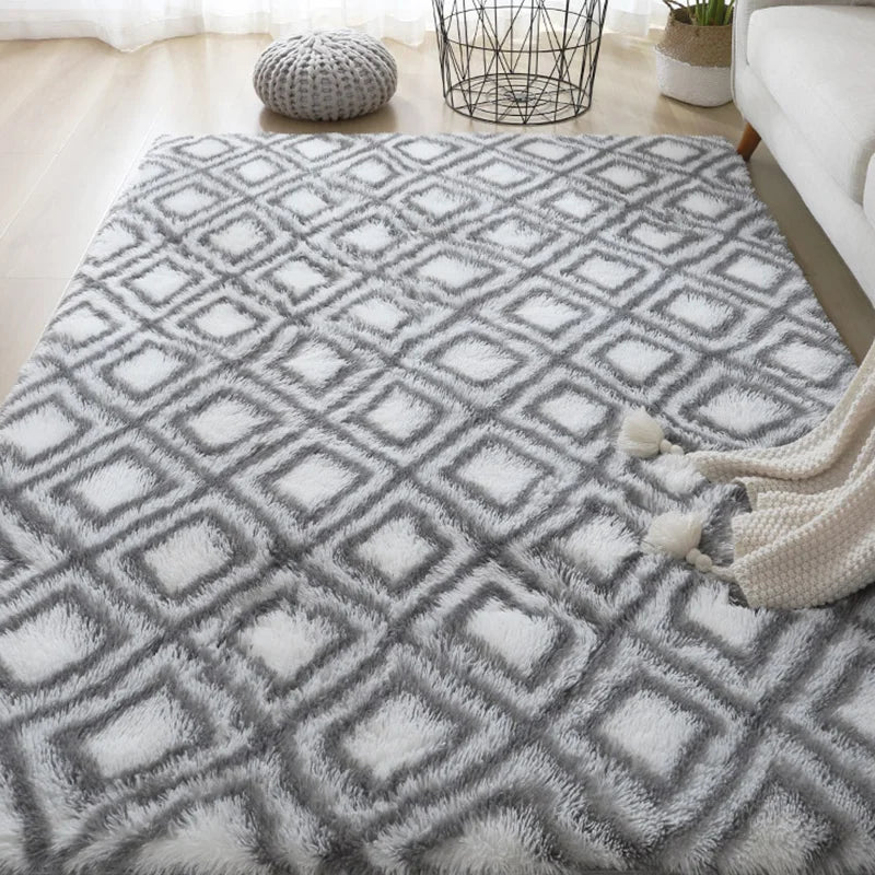 Sara Plush Nordic Lounge Rug para Sala de Estar y Dormitorio - Suave, Acogedor y Decoración Moderna para el Hogar