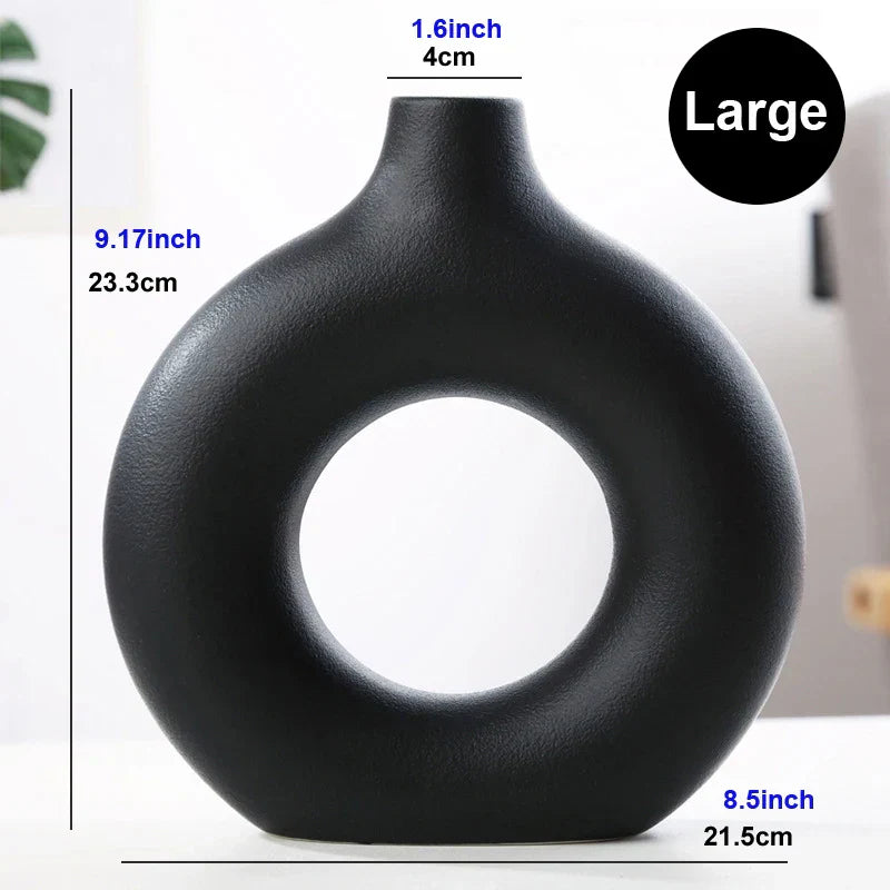 Circular Hollow Ceramic Vase