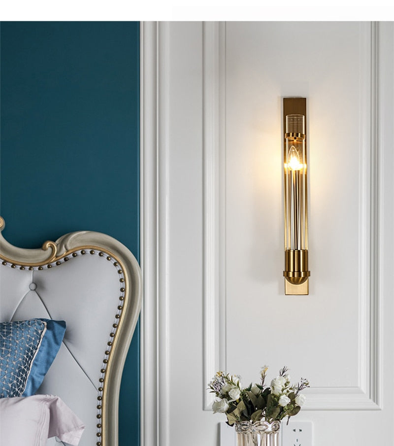 WIN Lampada da Parete Moderna a Led in Stile Americano di Lusso Luce Dorata