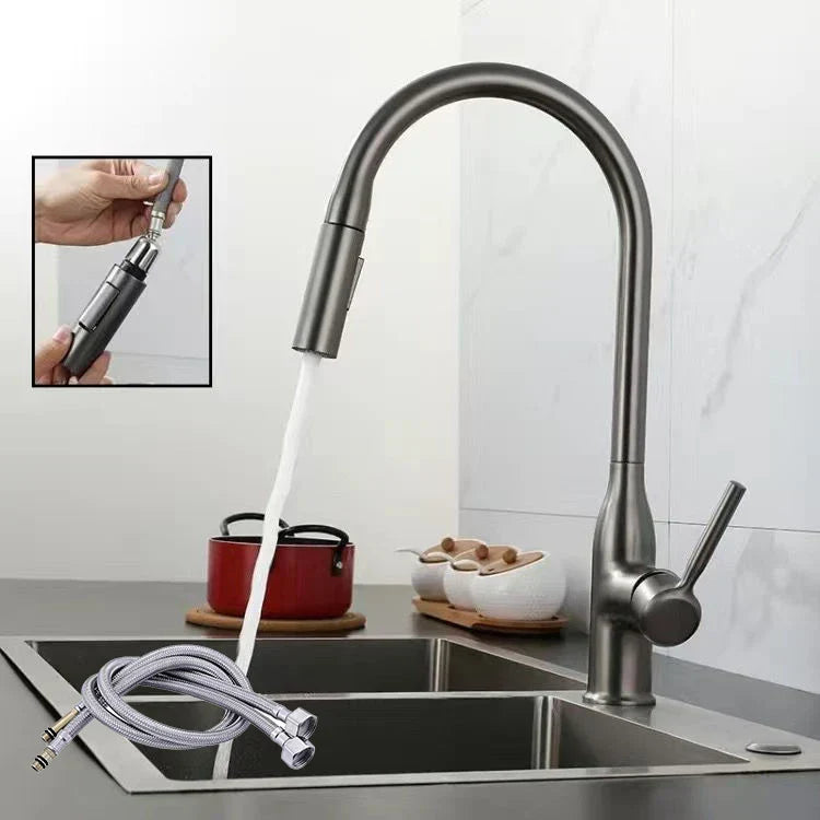 SteelFlow – Kitchen mixer tap with pull-out hand shower faucet