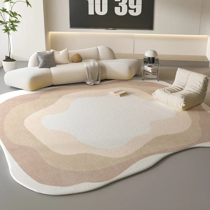 Sara Luxe Alfombra Irregular Rosa Esponjosa – Suave y Estilosa para Dormitorio y Sala de Estar