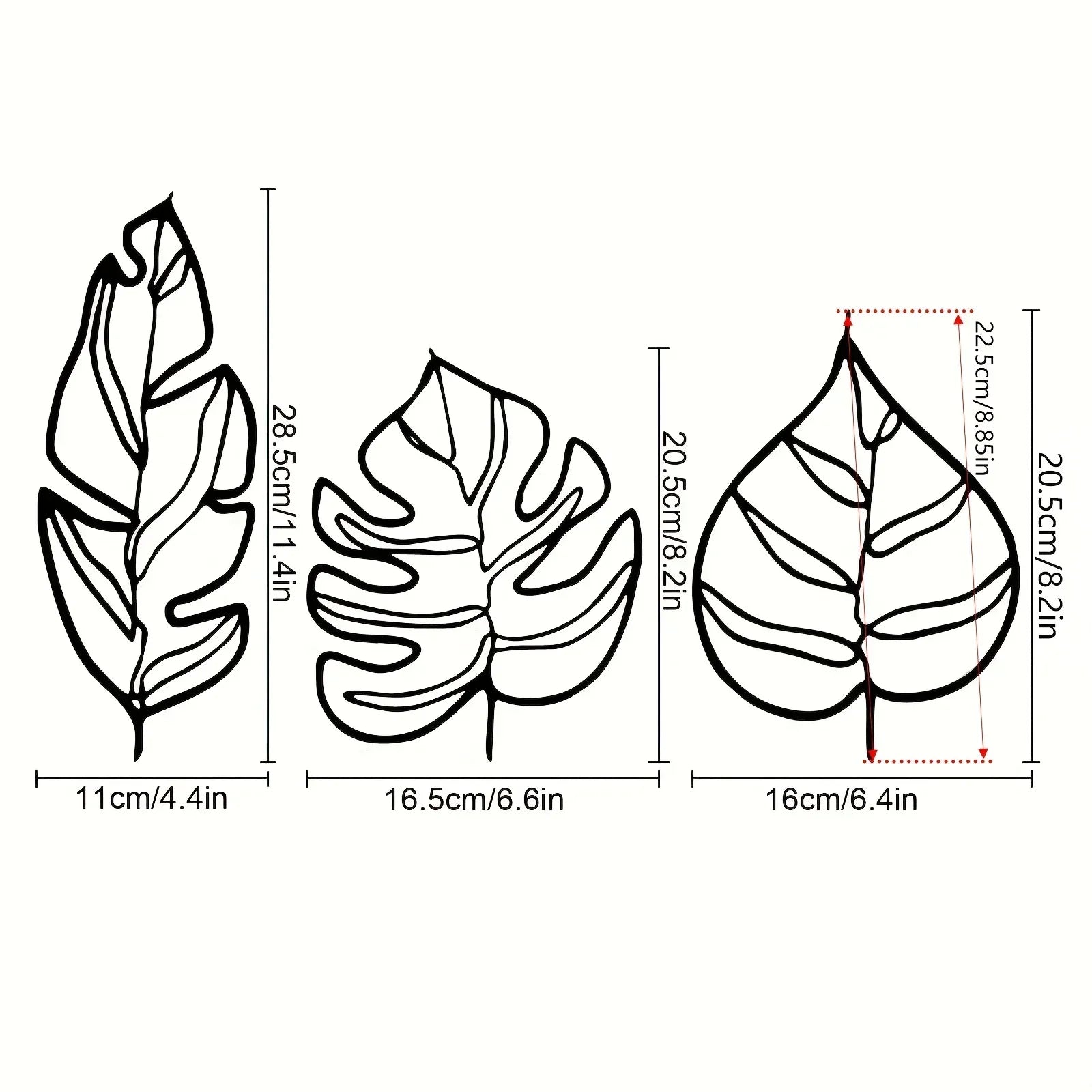 Botanische Blätter Metall Wanddekoration