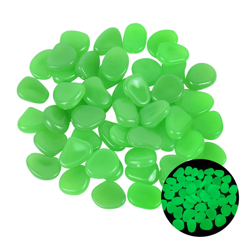 25/50 kpl Glow in the Dark Garden Pebbles