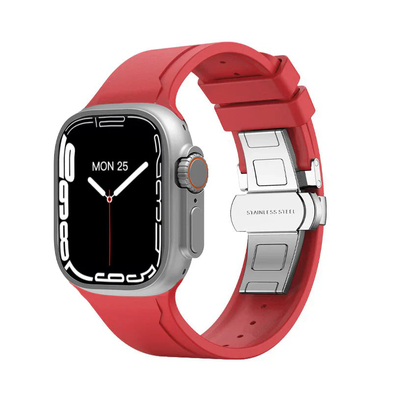 Luxury FKM Butterfly Buckle Band For Apple Watch