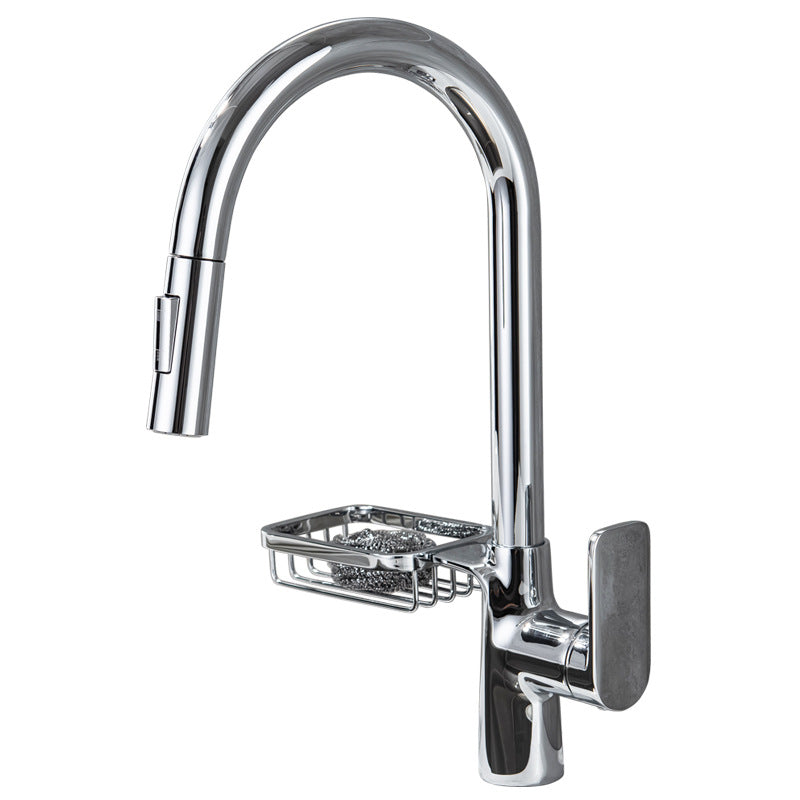 Single Handle Hot Cold Kitchen Faucet with Pull Down Sprayer