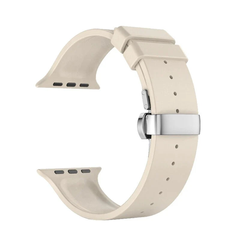 Luxury FKM Butterfly Buckle Band For Apple Watch