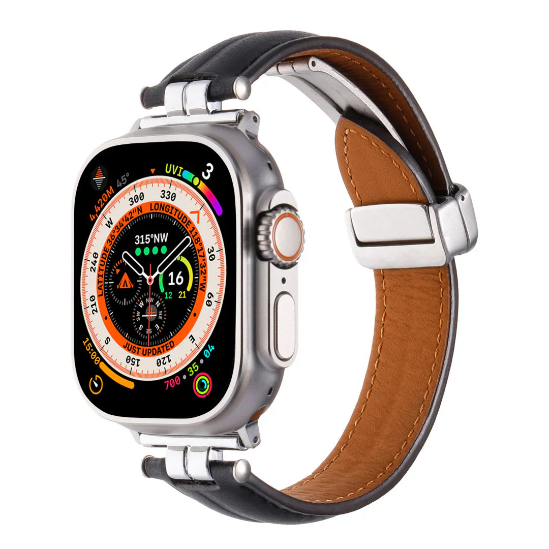 Pulseira Magnética de Couro para Apple Watch