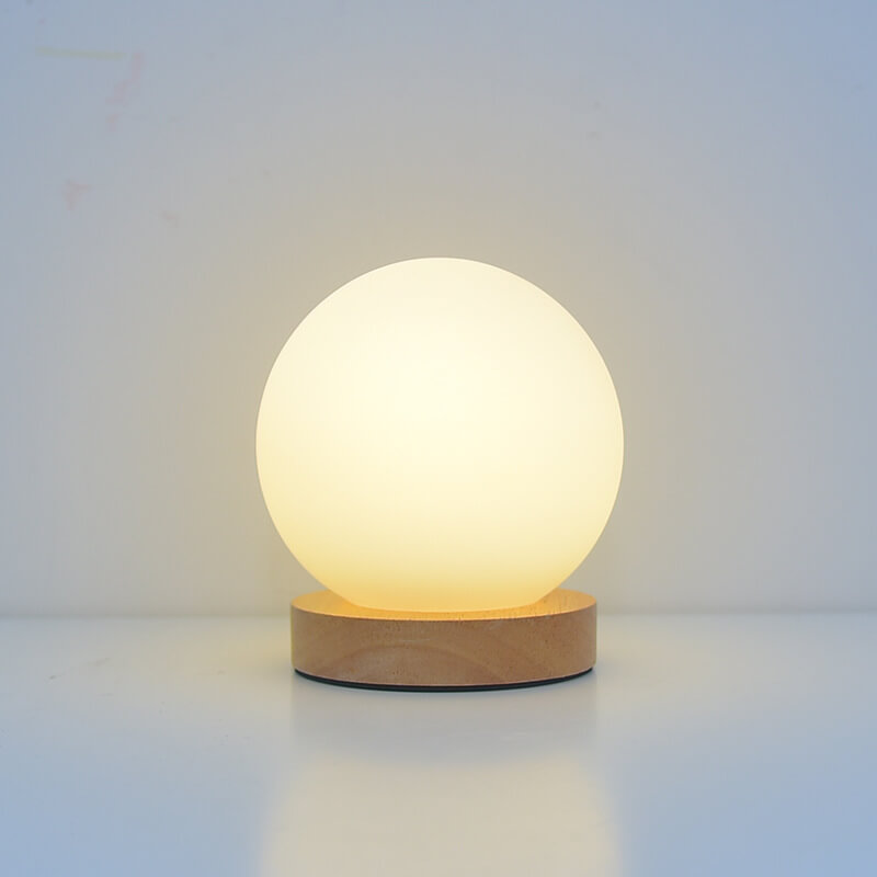 Modern Minimalist Round Rechargeable USB LED Night Light Table Lamp by Taavita