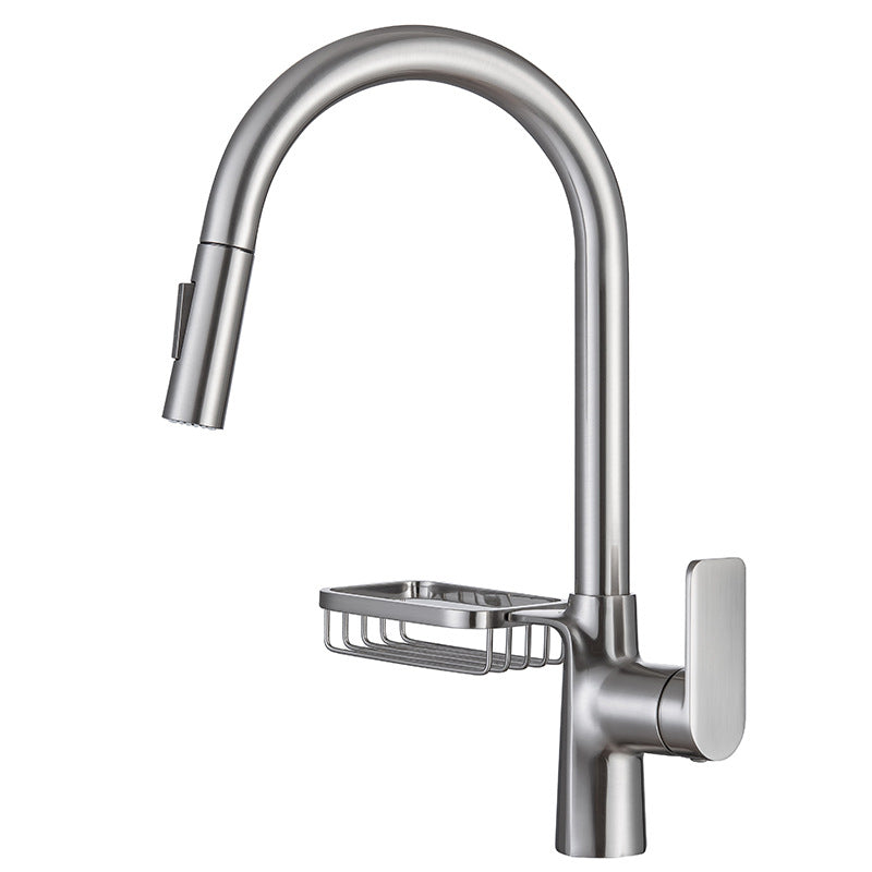 Single Handle Hot Cold Kitchen Faucet with Pull Down Sprayer